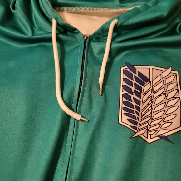 Attack on Titan Anime Cosplay Costume Hoodie Jacket Zip-up Womans XL Mens Large - Picture 5 of 7